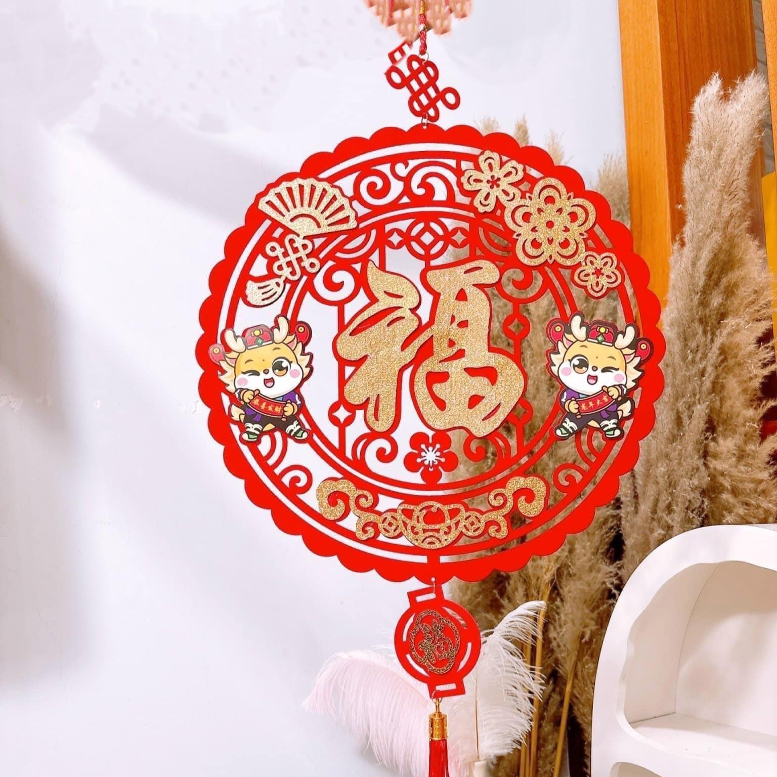 Dây liễng treo rồng vuông, tròn trang trí Tết