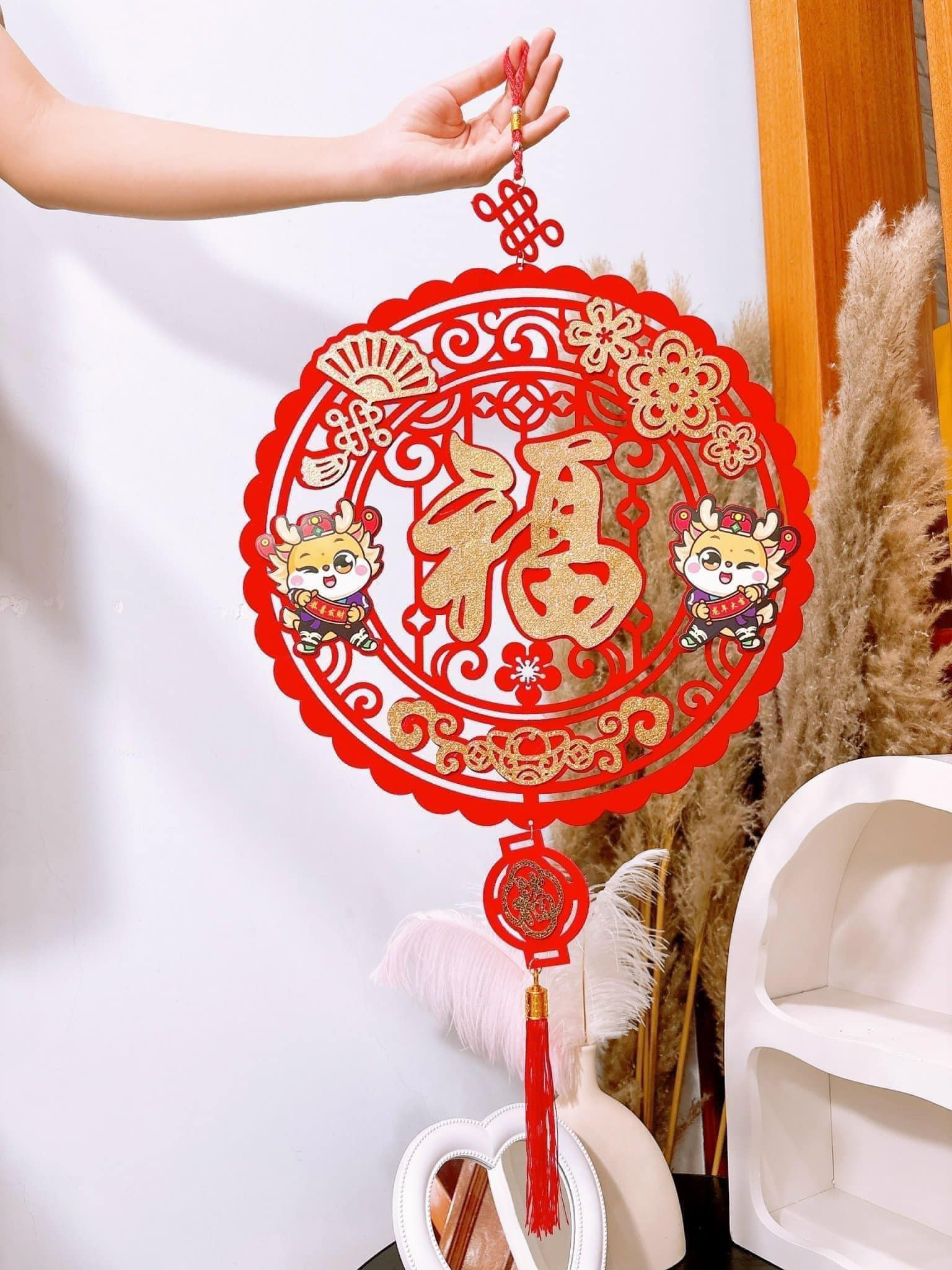 Dây liễng treo rồng tròn trang trí Tết