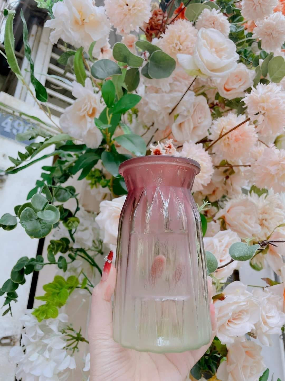 Bình, lọ hoa phun mờ phối xước MS03
