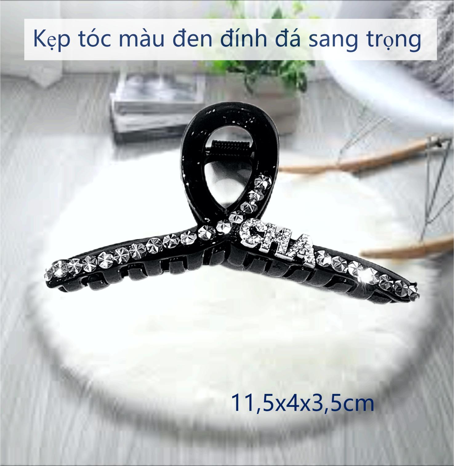 T2.Kẹp tóc hoa đ.á đen