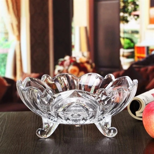 Thố thủy tinh 3 chân màu trắng TG26-9