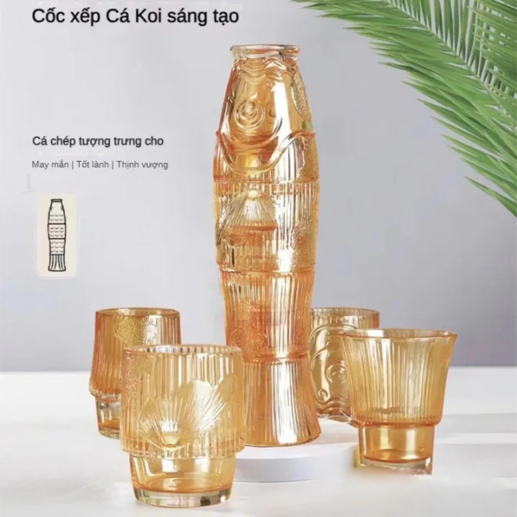 Bộ 4 ly xếp hình cá chép LYLM-L4