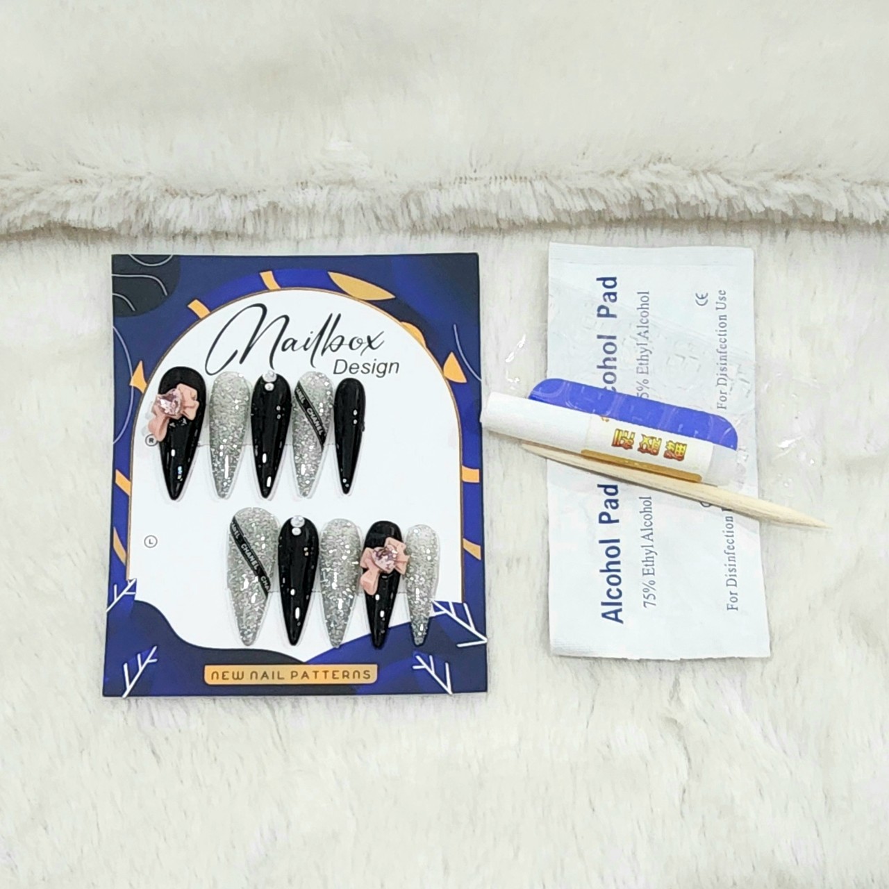 Bộ 10 m.óng ta.y gi.ả nhọn mẫu mới kèm keo dán