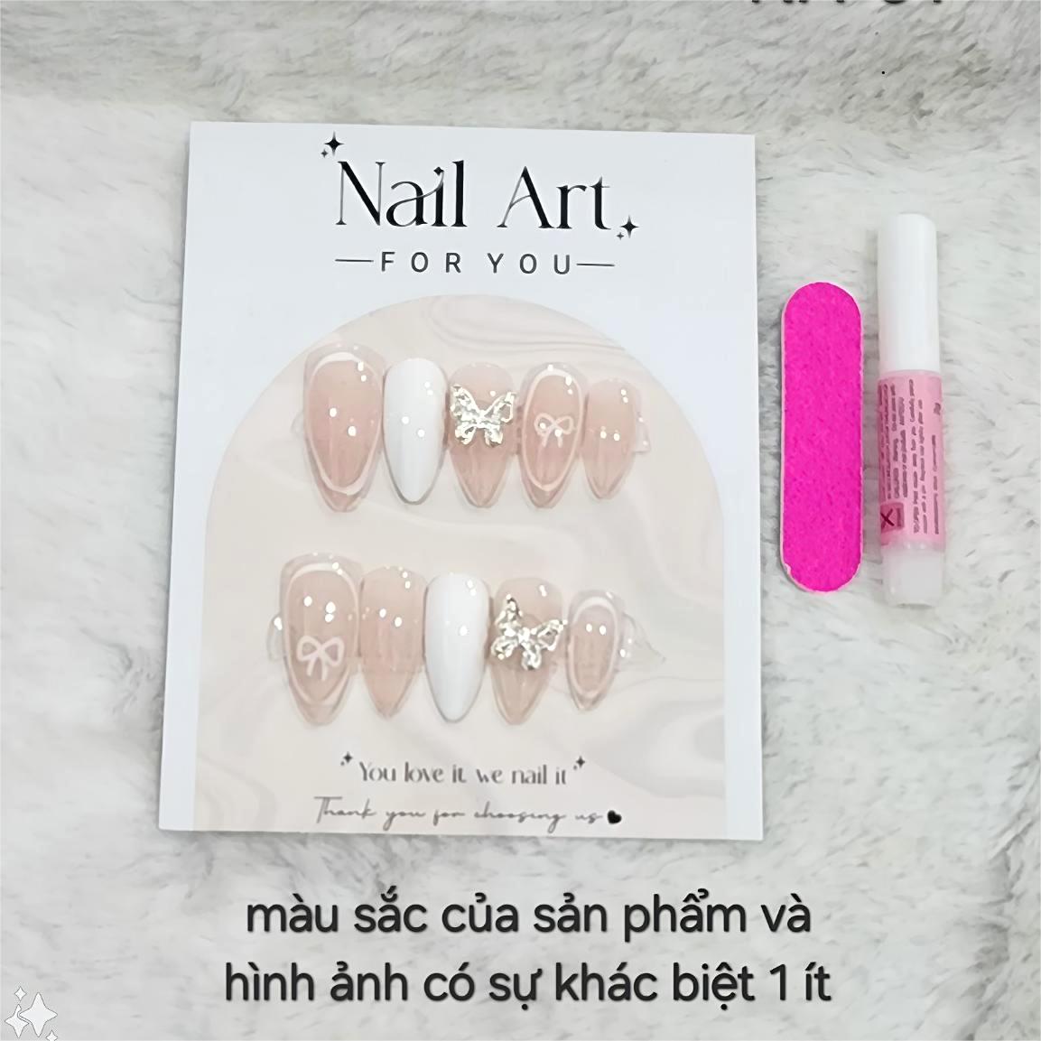 Bộ 10 m.óng ta.y gi.ả nhọn mẫu mới kèm keo dán