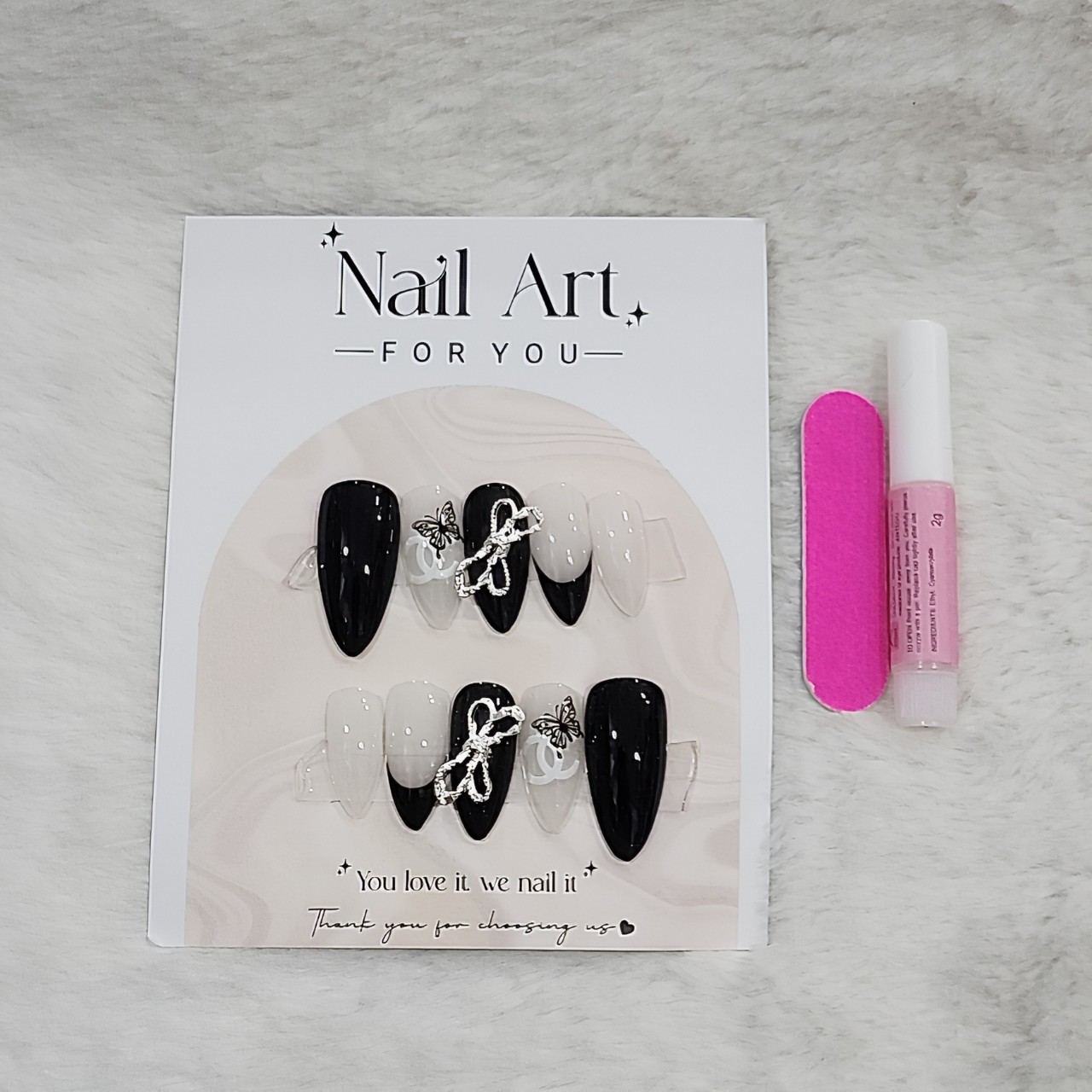 Bộ 10 m.óng ta.y gi.ả nhọn mẫu mới kèm keo dán