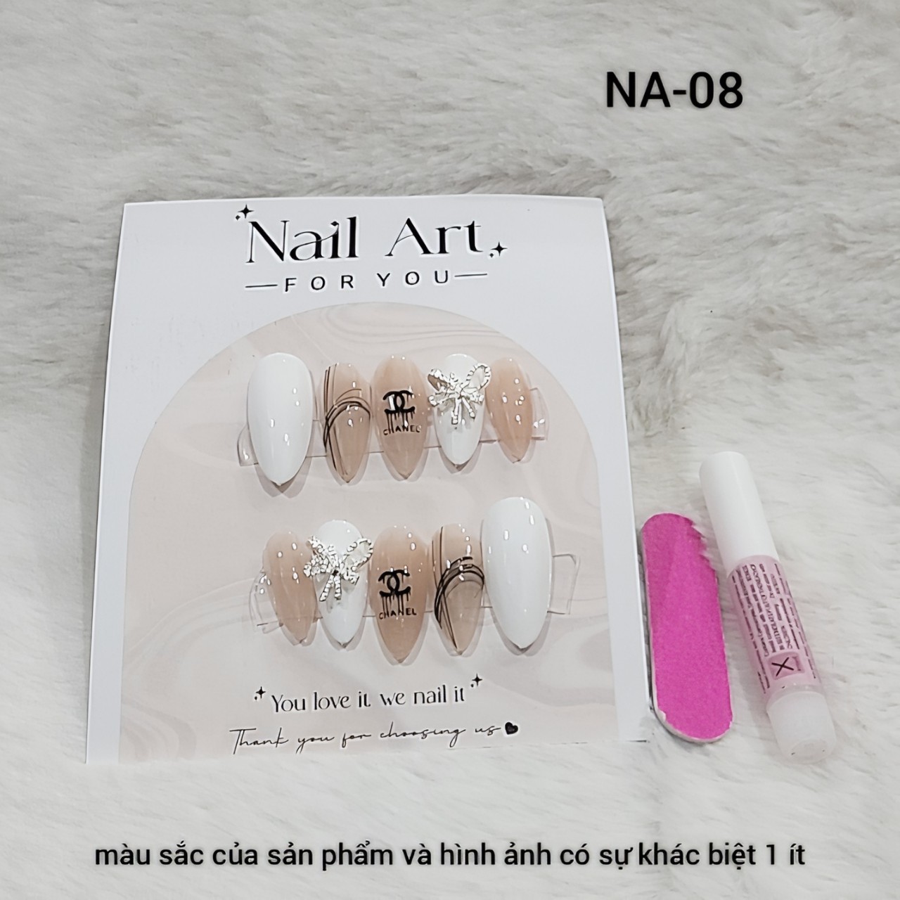 Bộ 10 m.óng ta.y gi.ả nhọn mẫu mới kèm keo dán