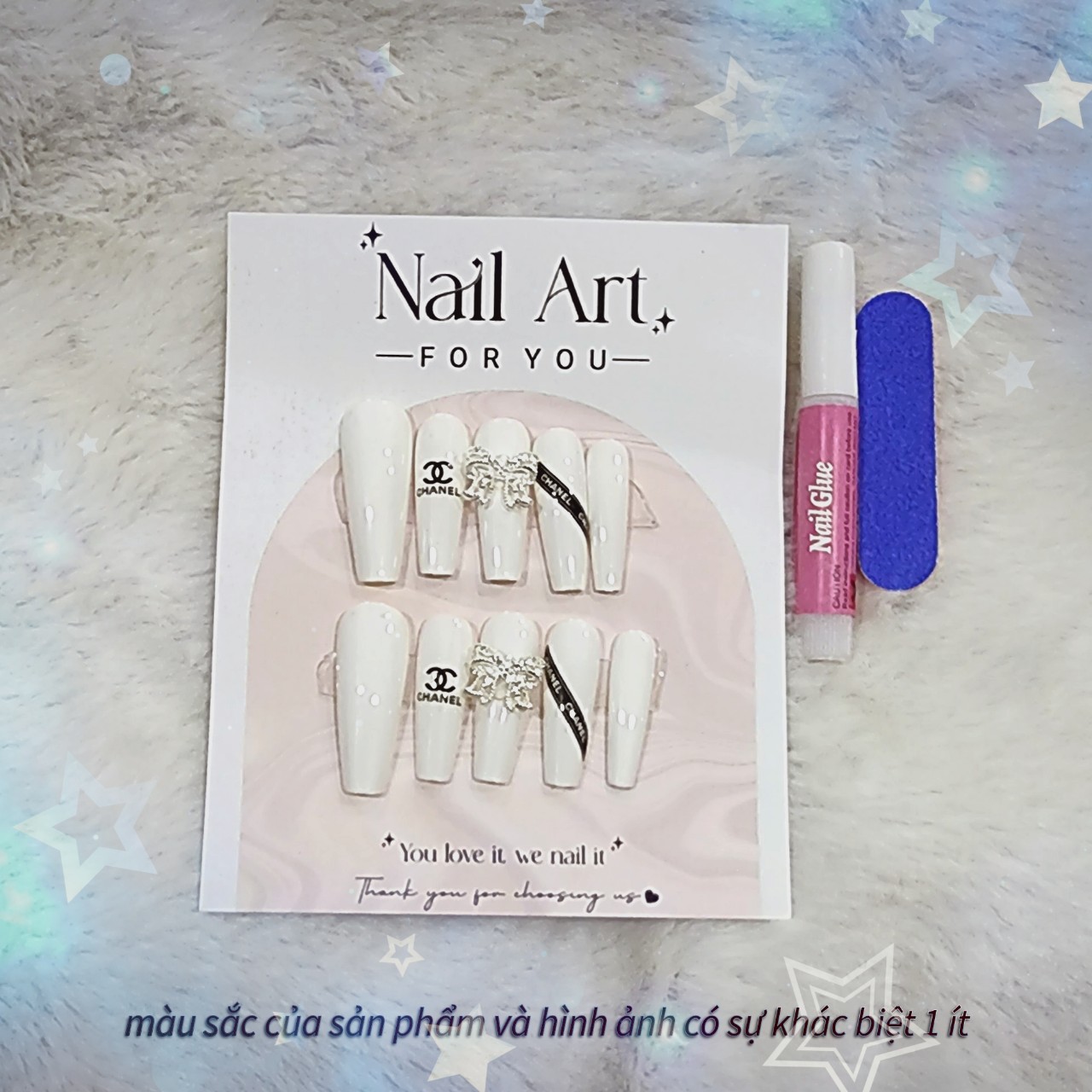 Bộ 10 m.óng ta.y gi.ả nhọn mẫu mới kèm keo dán