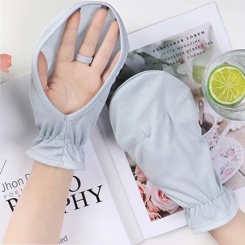 Bao tay chóng nắng mở ngón ice silk