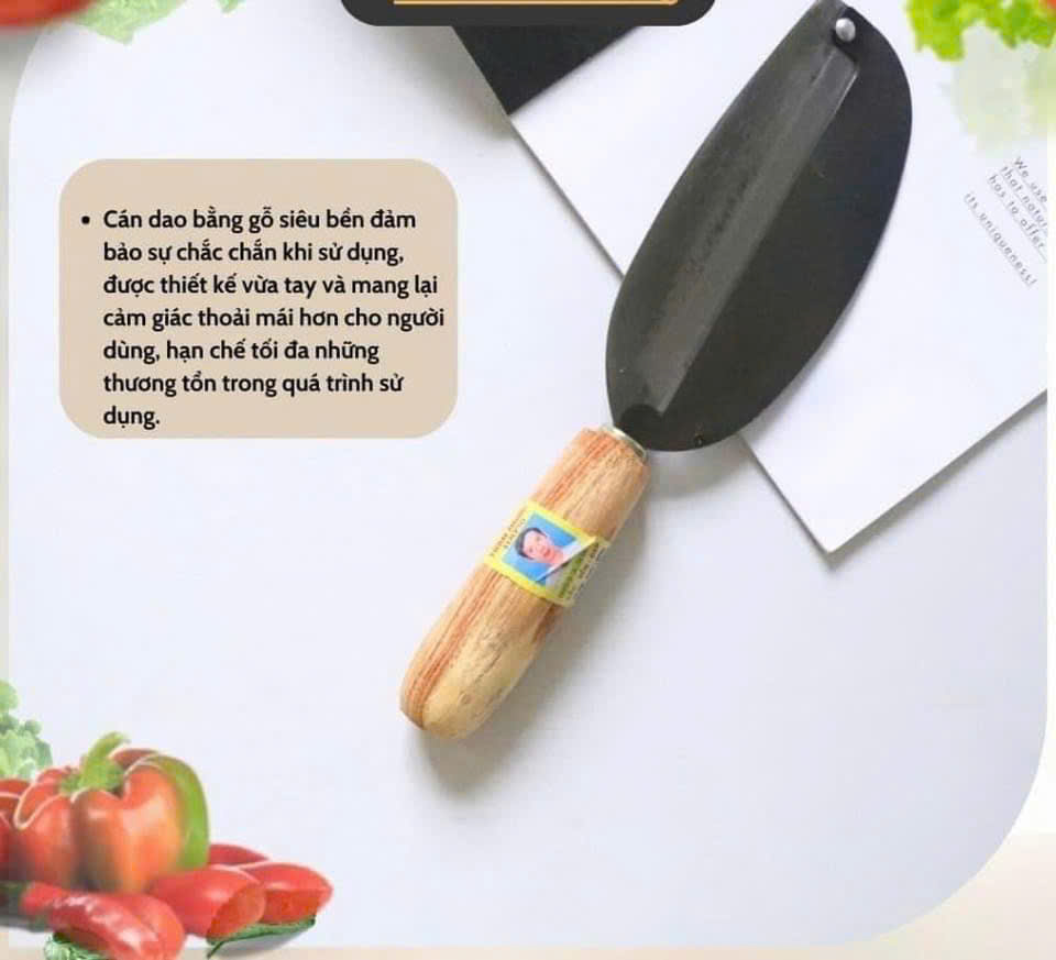 TB. Dao Gọt 2 Lưỡi Cán Gỗ Tuấn Ngọc 25cm
