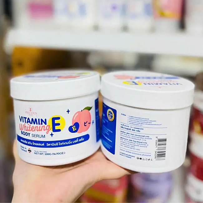 Kem Dưỡng Body Vitamin E Whitening Body Serum 500g (mẫu mới)