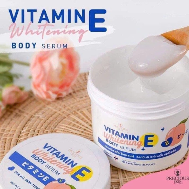 Kem Dưỡng Body Vitamin E Whitening Body Serum 500g (mẫu mới)