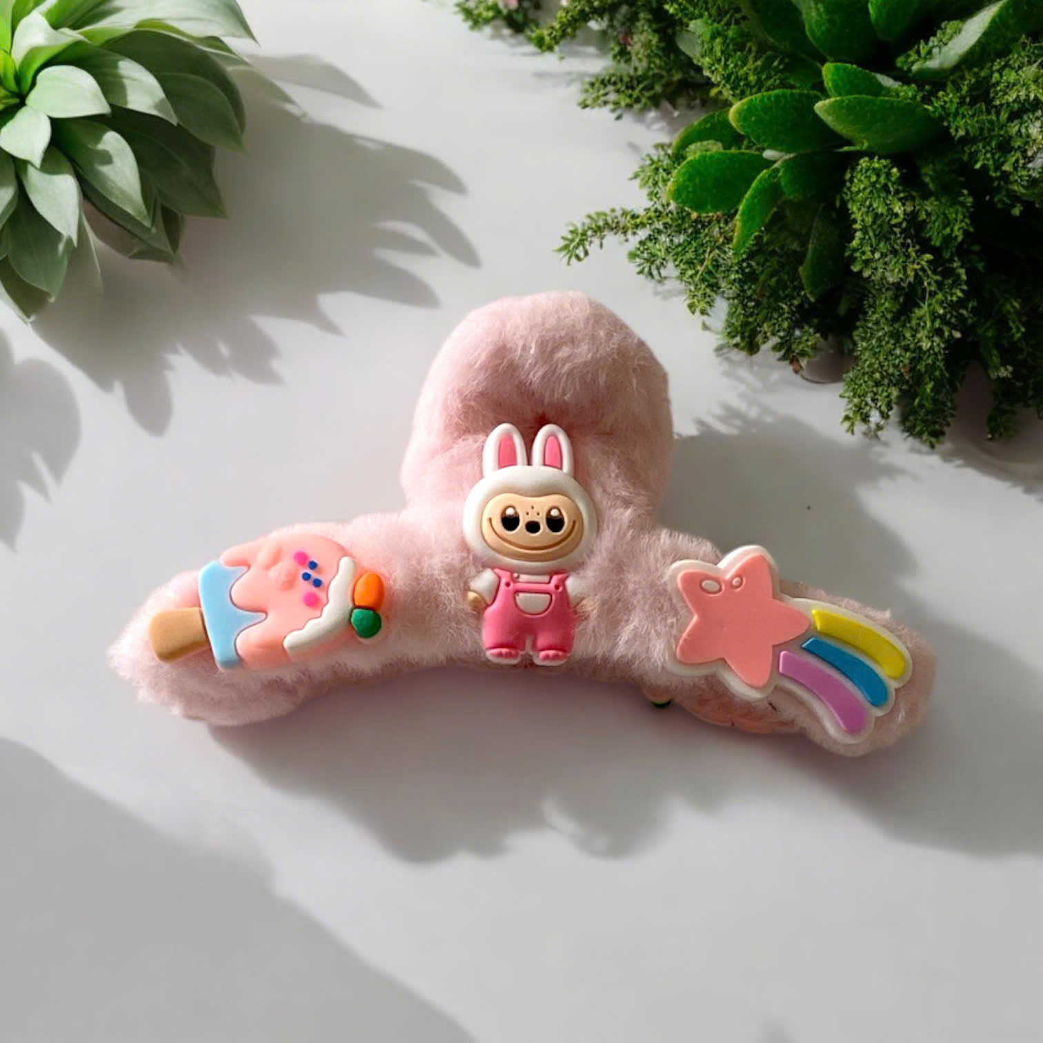 T6. Kẹp Càng Cua Lông Gắn Charm LABUBU