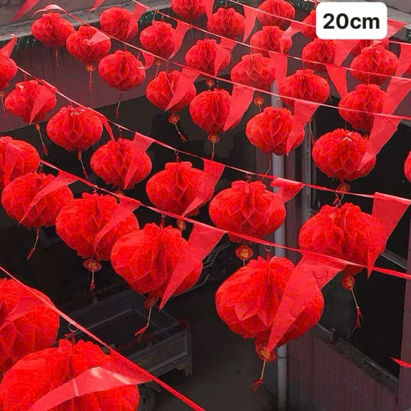 Lồng đèn tổ ong trang trí Tết size 20cm