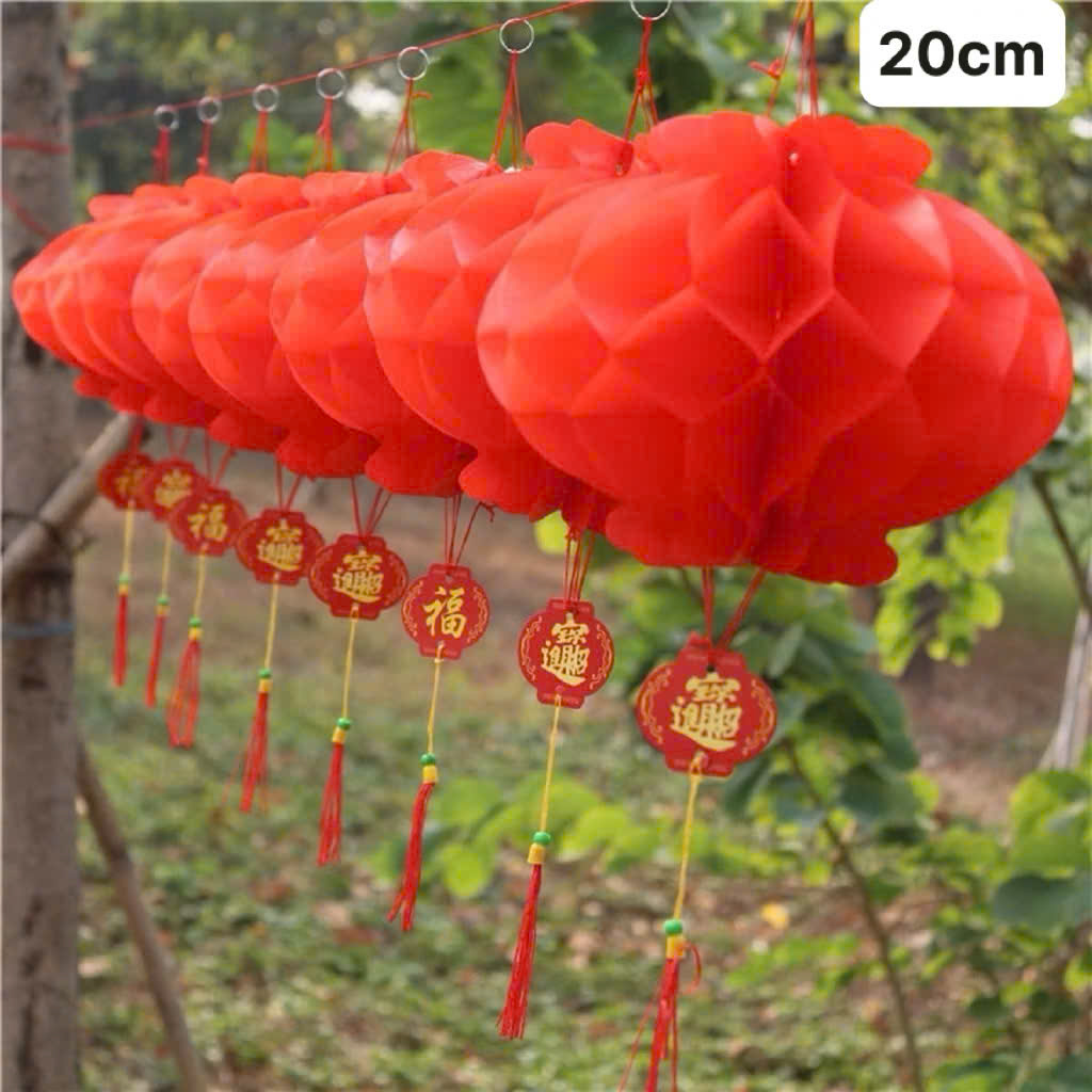 Lồng đèn tổ ong trang trí Tết size 20cm