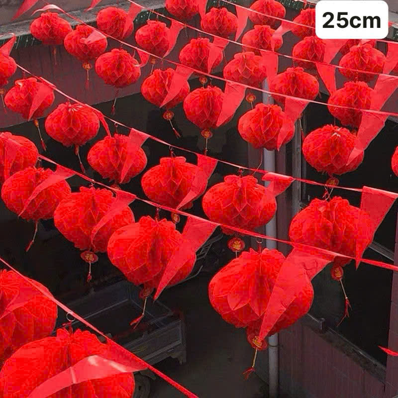 Lồng đèn tổ ong trang trí Tết size 25cm