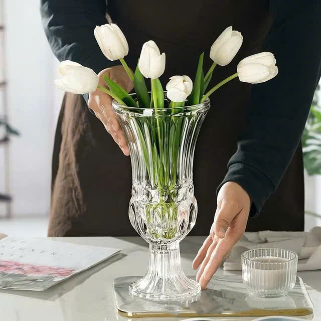 Bình/Lọ Cắm Hoa Thủy Tinh Cao Cấp 25x15cm