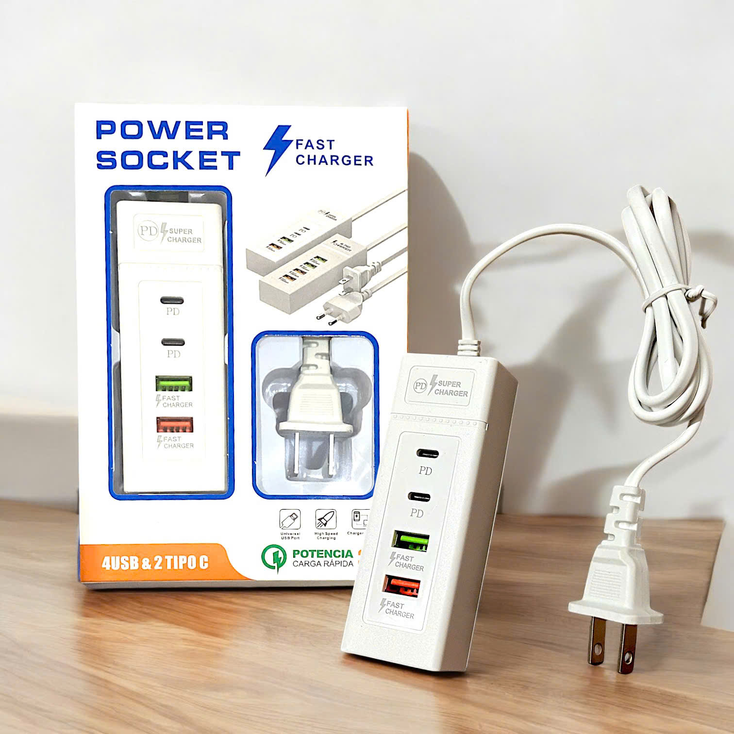Ổ Cắm Sạc Điện Thoại Tích Hợp Sẵn Hai Cổng Sạc PD Potencia 3,0