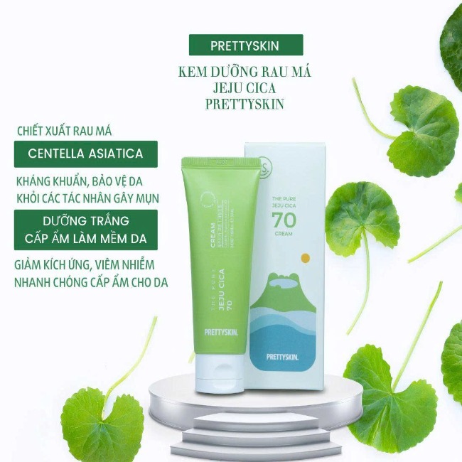 {S-T}Kem dưỡng làm dịu da chiết xuất rau má PrettySkin The Pure Jeju Cica 70 Cream 50ml