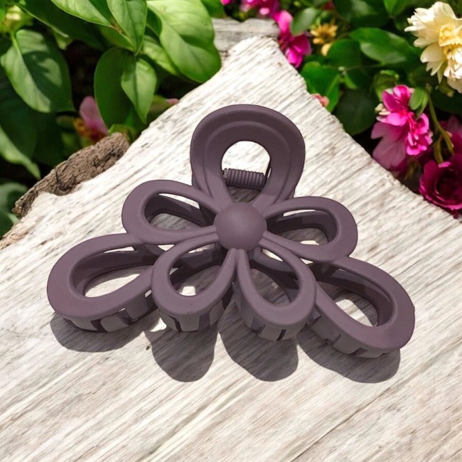 T3.Kẹp tóc càng cua nhựa hinh hoa 11cm