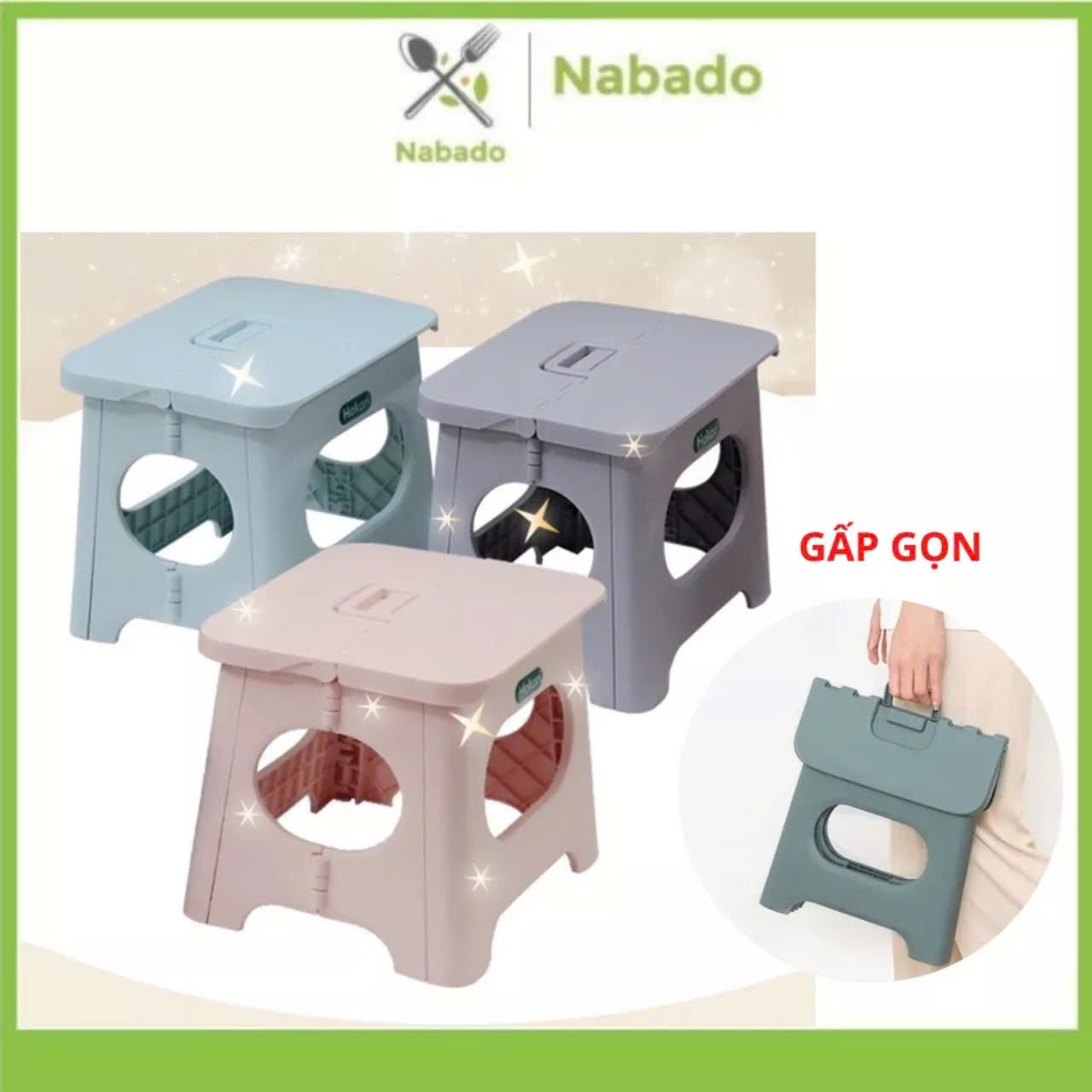 Ghế gấp mini có móc treo tiện lợi Hokori 17,5x 21x 16,5cm.