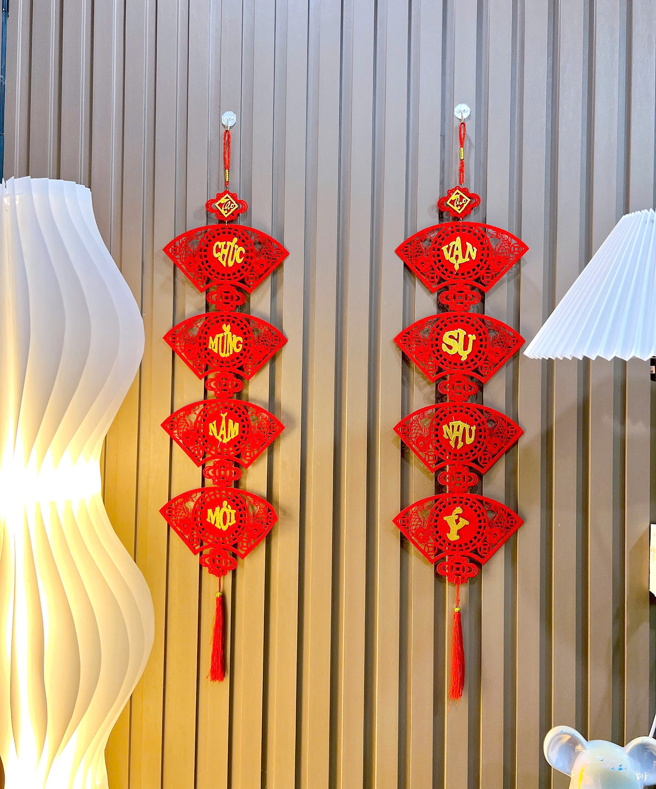 Bịch Cặp Dải Treo Tết Câu Đối Hình Quạt 2025 (100->110cm)