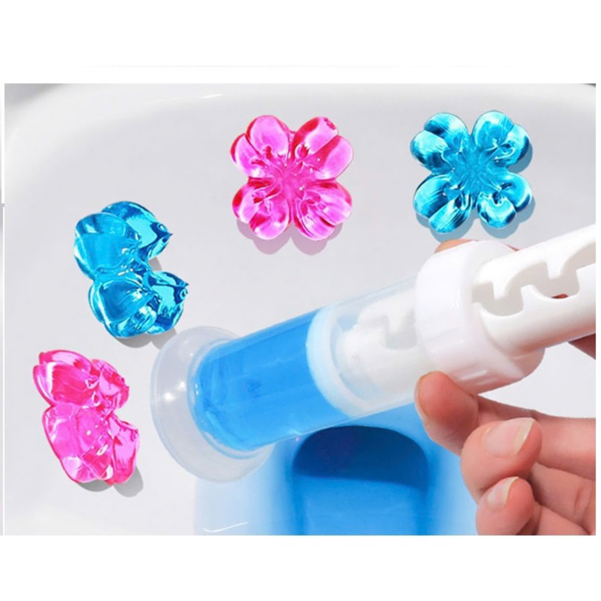 Gel khử mùi diệt khuẩn bồn cầu dạng thạch hình hoa