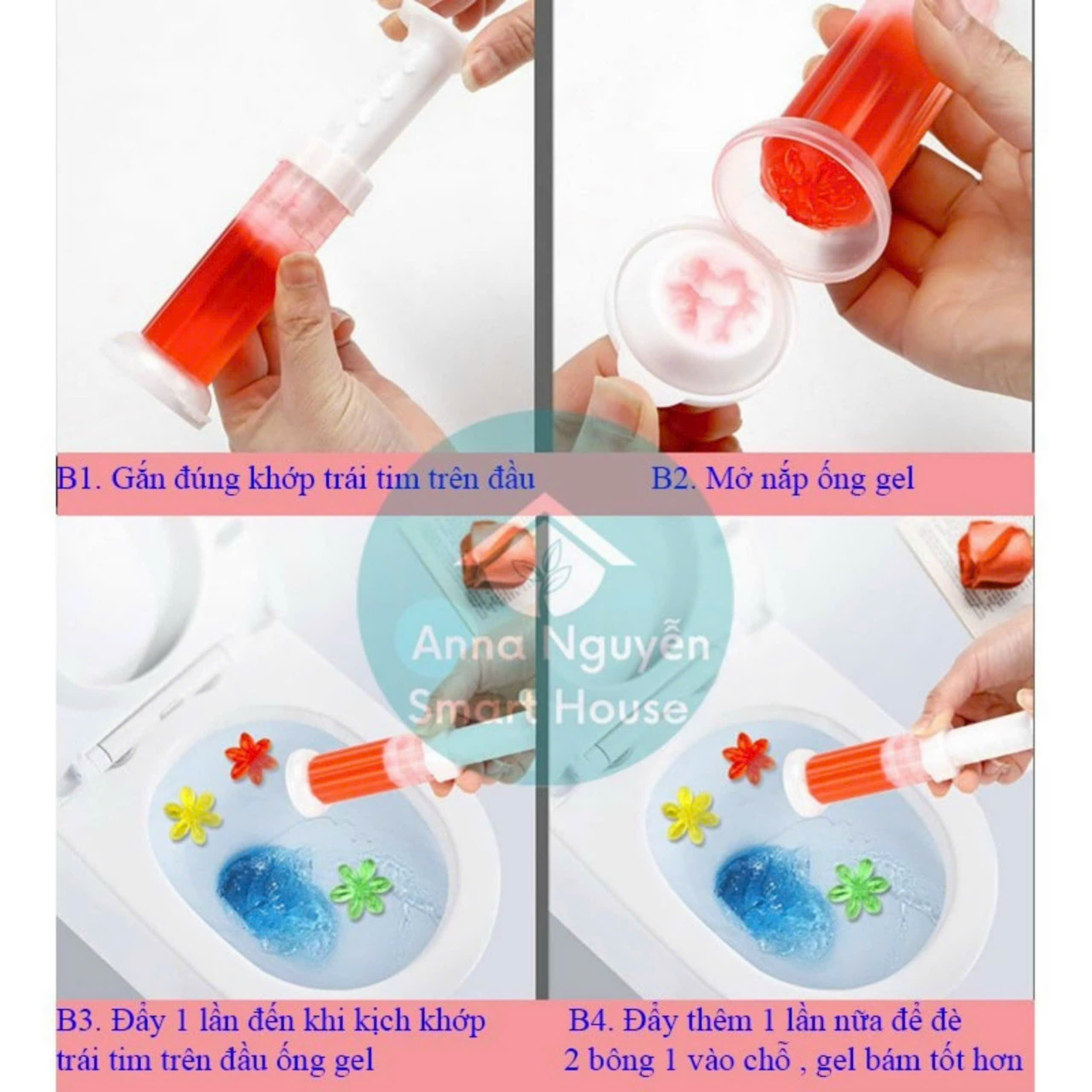 Gel khử mùi diệt khuẩn bồn cầu dạng thạch hình hoa