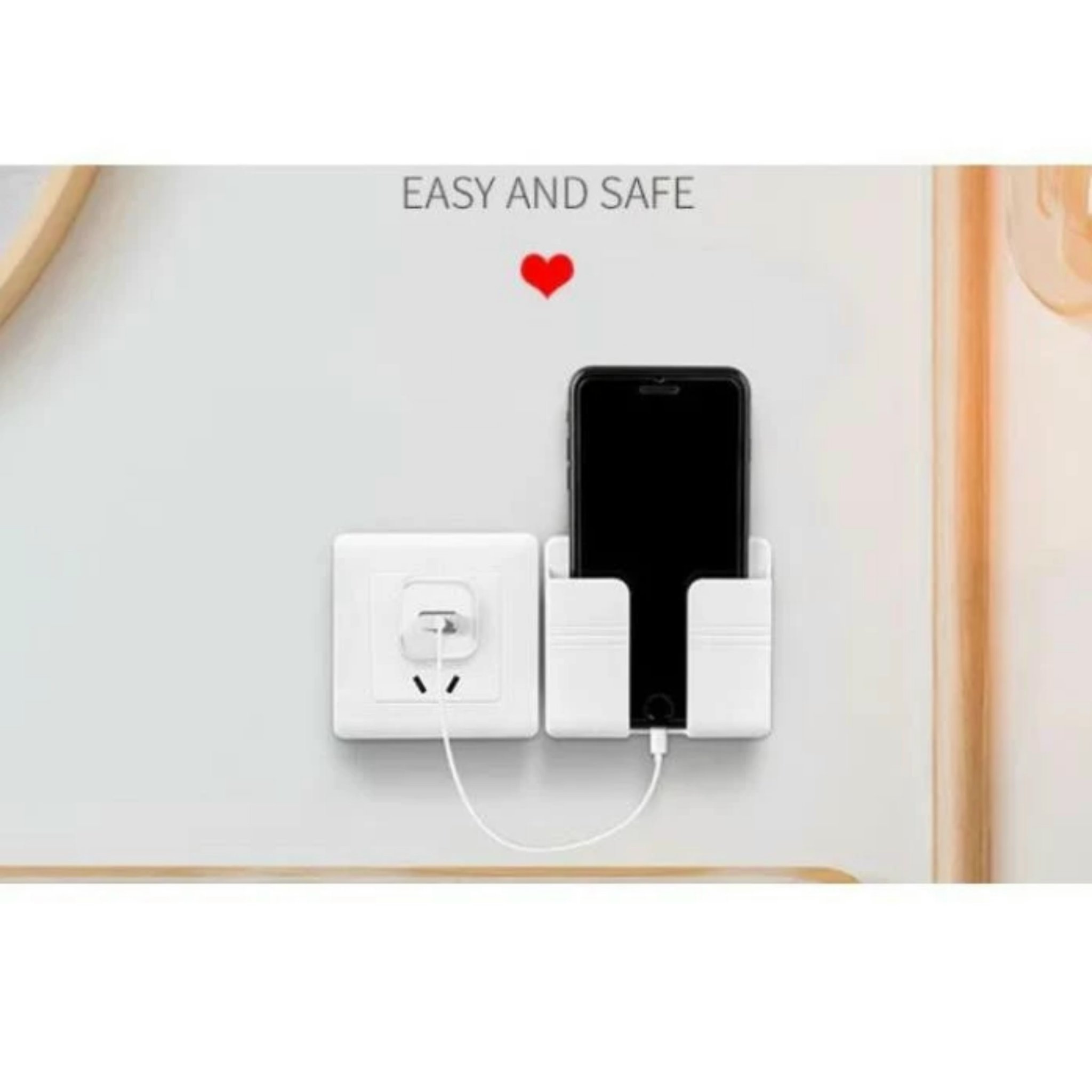 Sét 2 Kệ Dán Tường Giá Đỡ Sạc Điện Thoại, Điều Khiển 10x8,5cm