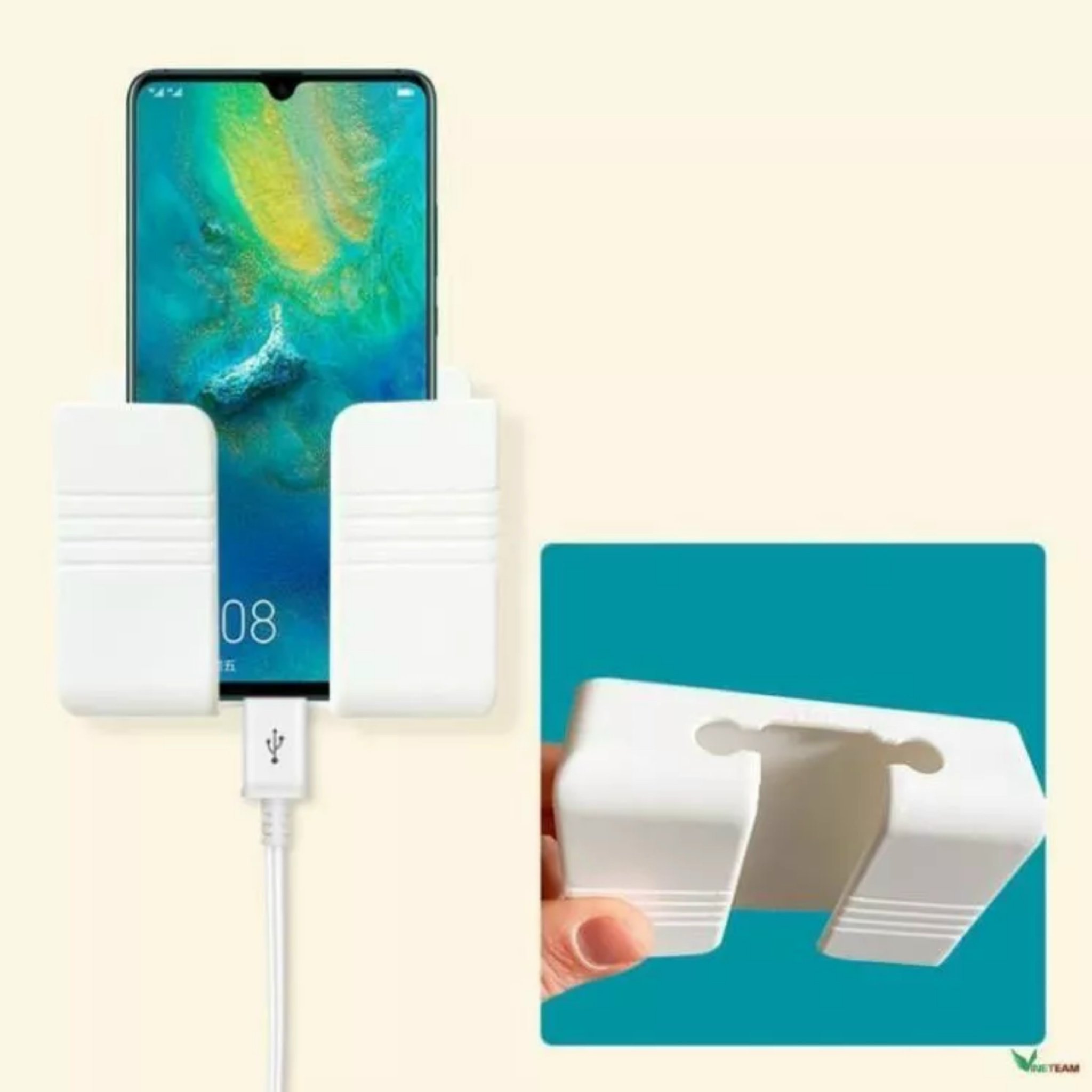 Sét 2 Kệ Dán Tường Giá Đỡ Sạc Điện Thoại, Điều Khiển 10x8,5cm