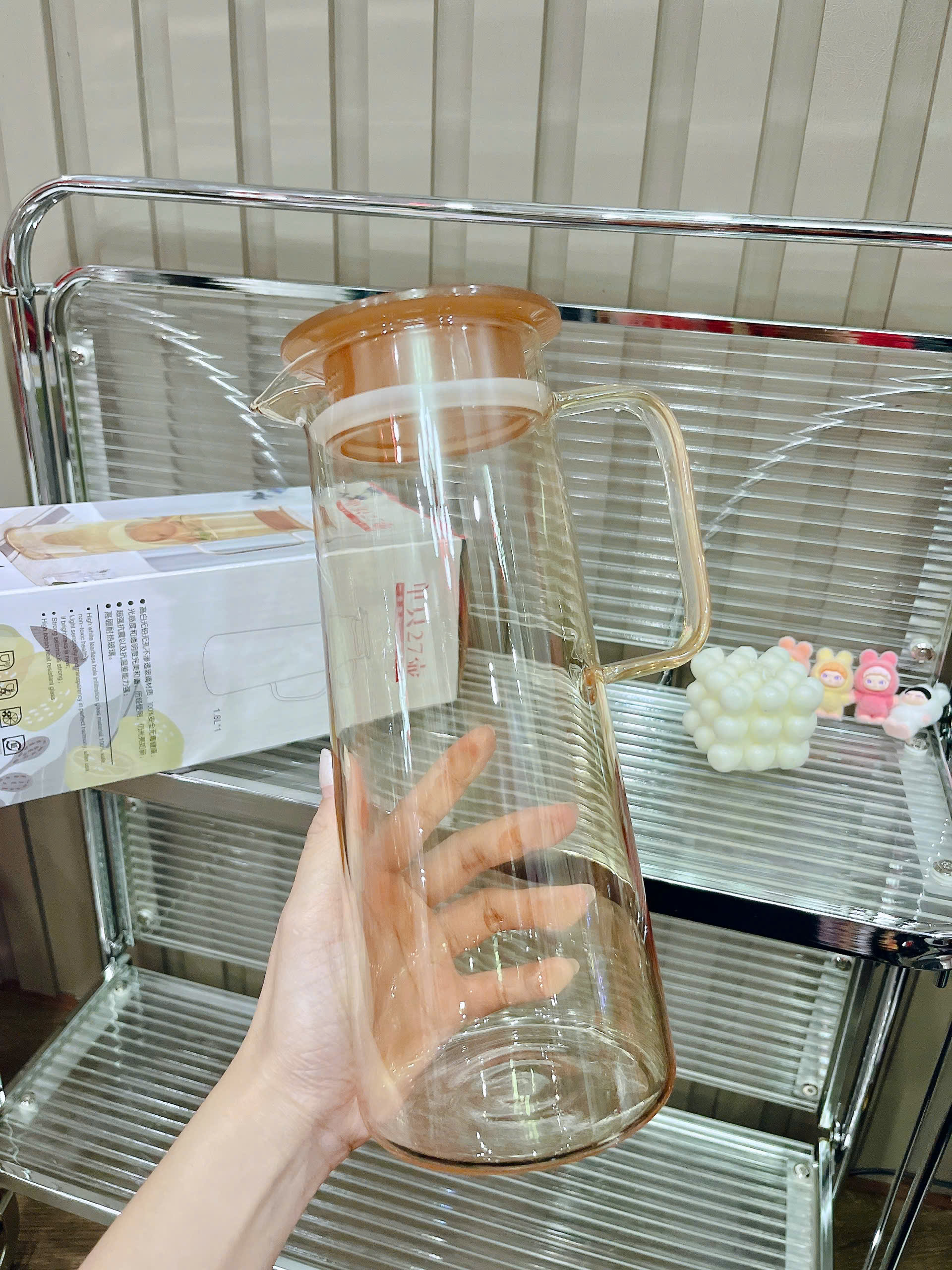 PN. Bình thủy tinh vàng hổ phách 1.8L No.JY-27H1