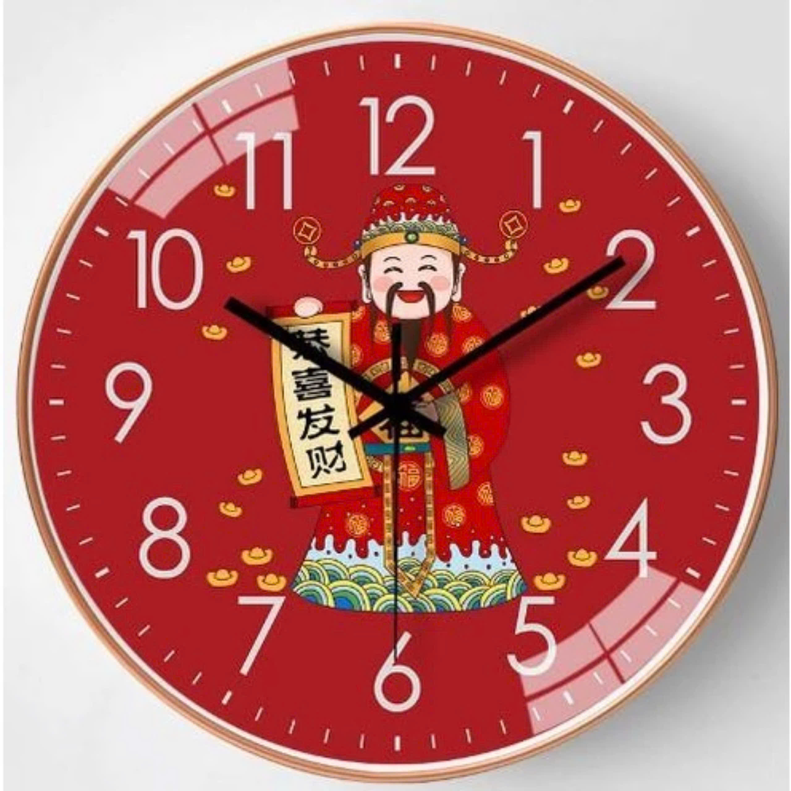 S4. Đồng hồ treo tường hình ông thần tài 20cm