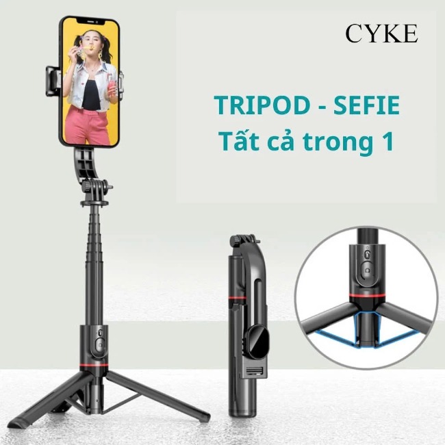 Gậy chụp hình màu đen Tripod Selfie Stick L12 BLT 1060mm