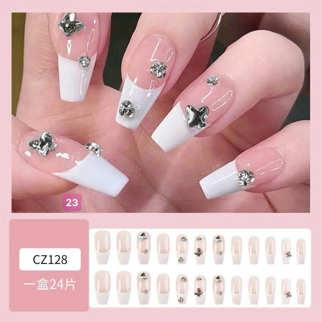 Set 24 móng đính đá kiểu keo