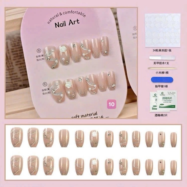 Set 24 móng đính đá kiểu keo