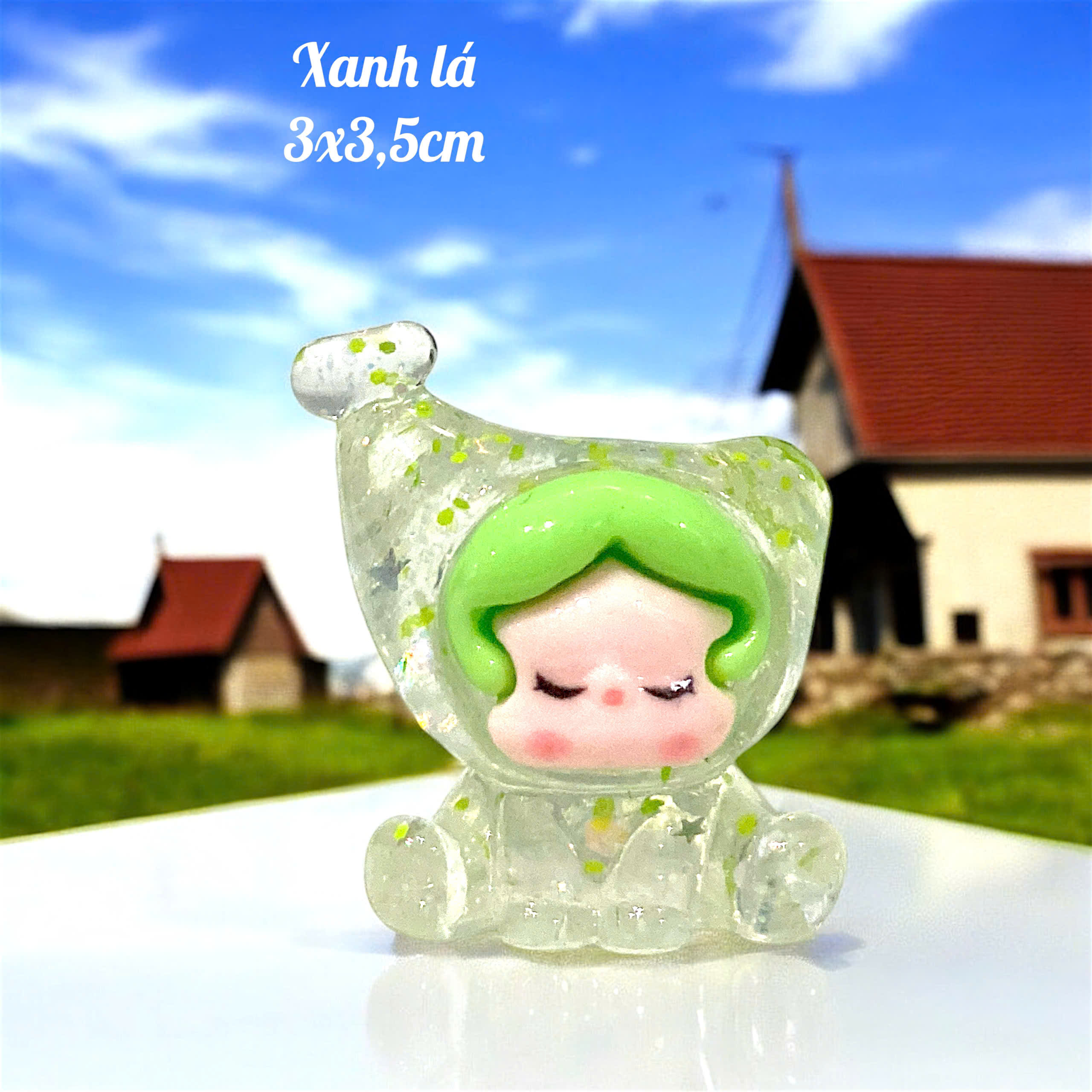 Charm Kim Tuyến Nàng Tiiên C.á Trong Suốt Dễ Thương 3x3,5cm