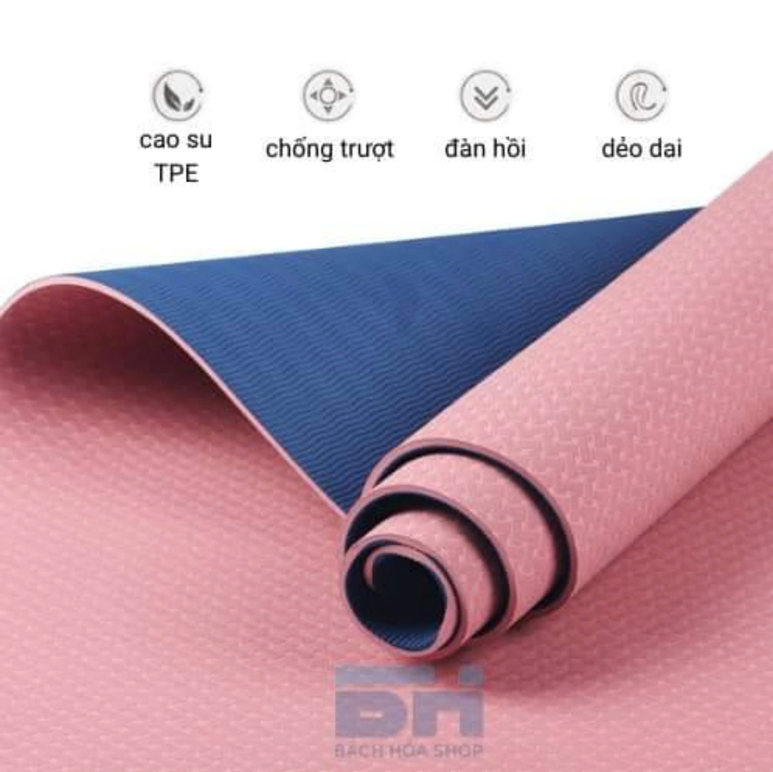 Thảm tập Yoga 2 lớp chống trơn trượt 6mm 183cm x 61cm