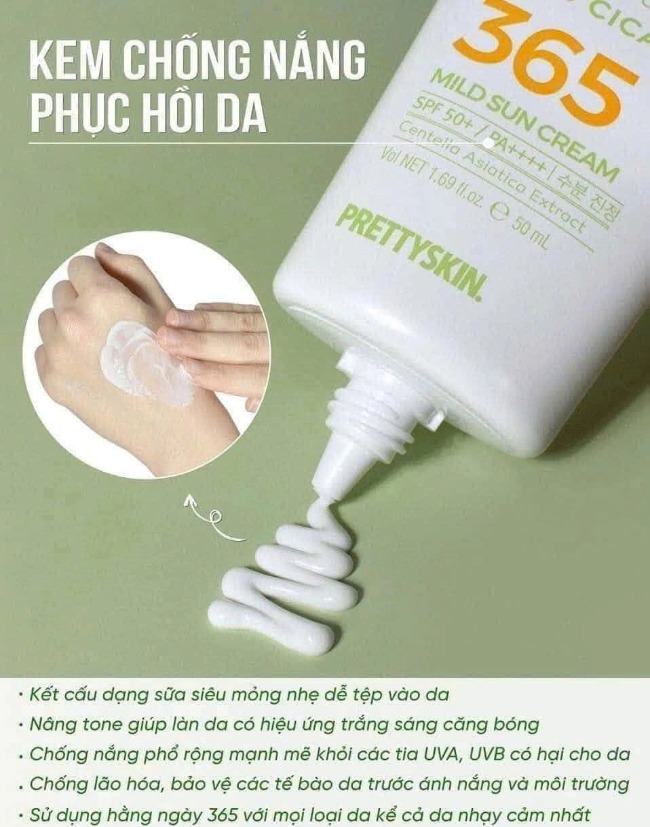 Kem Chống Nắng Prettyskin The Pure Jeju Cica 365 Mild Sun Cream 50ml