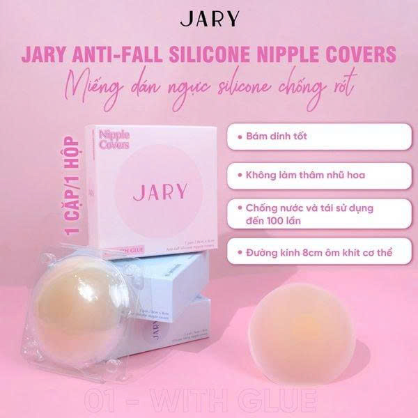 13.11-17.1. Hộp 2 Miếng dán ngực silicone Jary Nipple Covers #01 Chống rớt