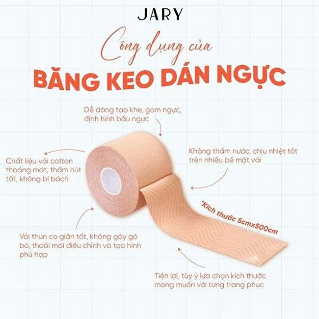 17.1 Băng keo dán ngực tạo kiểu đa năng Jary Boob Tape