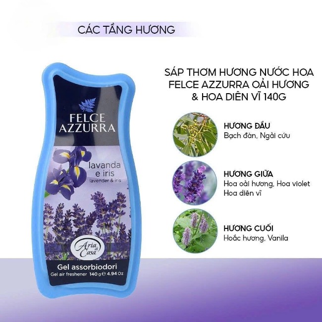 13.8 Sáp thơm phòng hương nước hoa Ý Felce Azzurra 140g