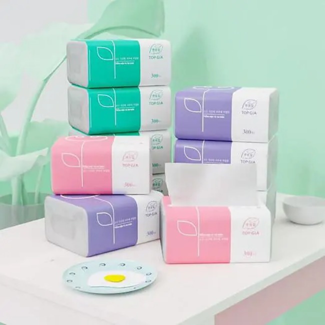 19.12 Sét 2 bịch 300 tờ khăn giấy cao cấp Top Gia 118x175mm (ngẫu nhiên)