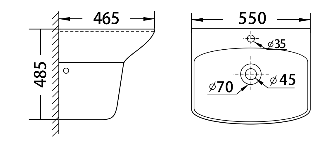 ST-407  Chậu Rửa Treo Tường SELTA