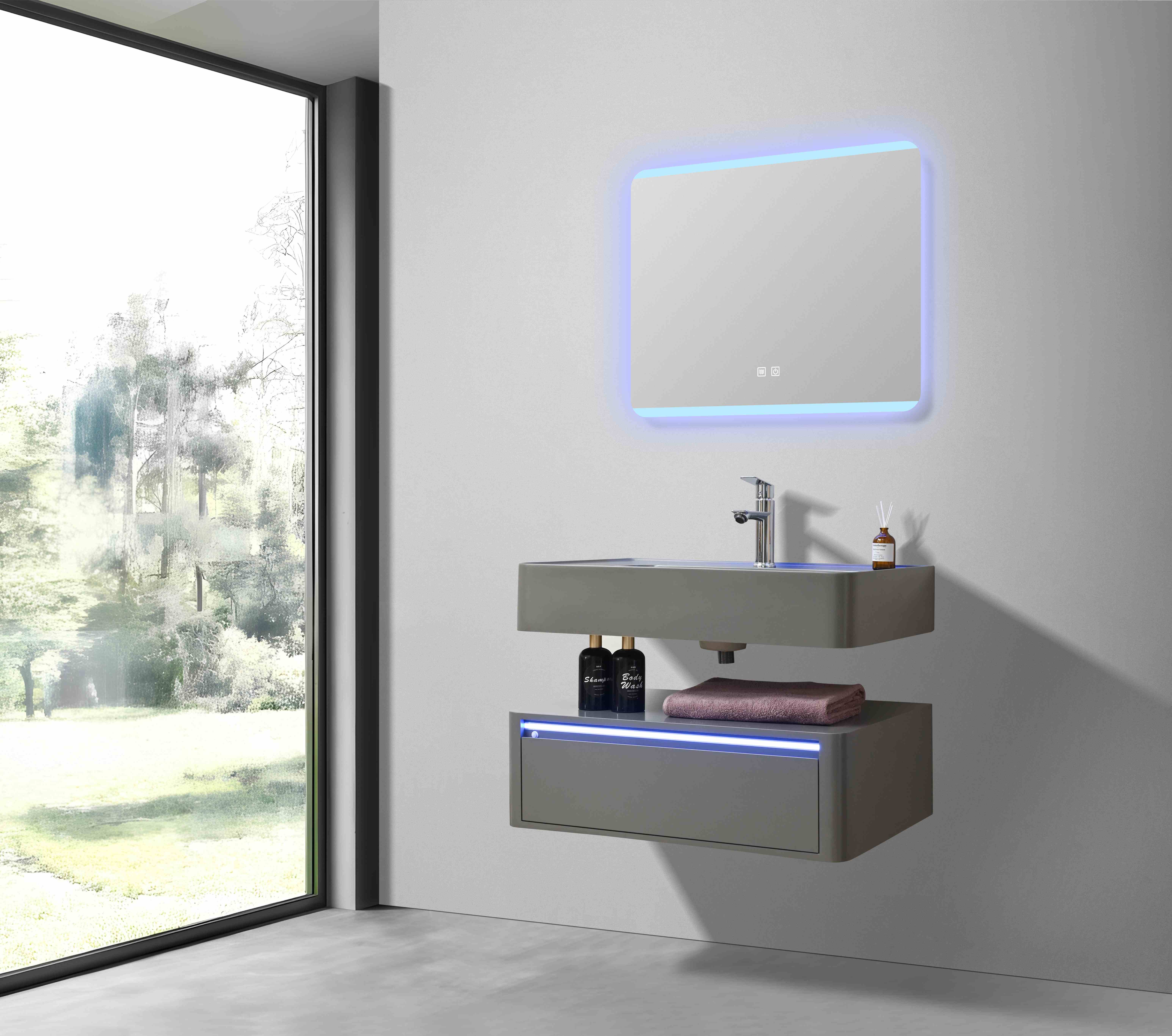 SP-1018 Bộ tủ phòng tắm nhựa PVC cao cấp đèn cảm ứng SELTA