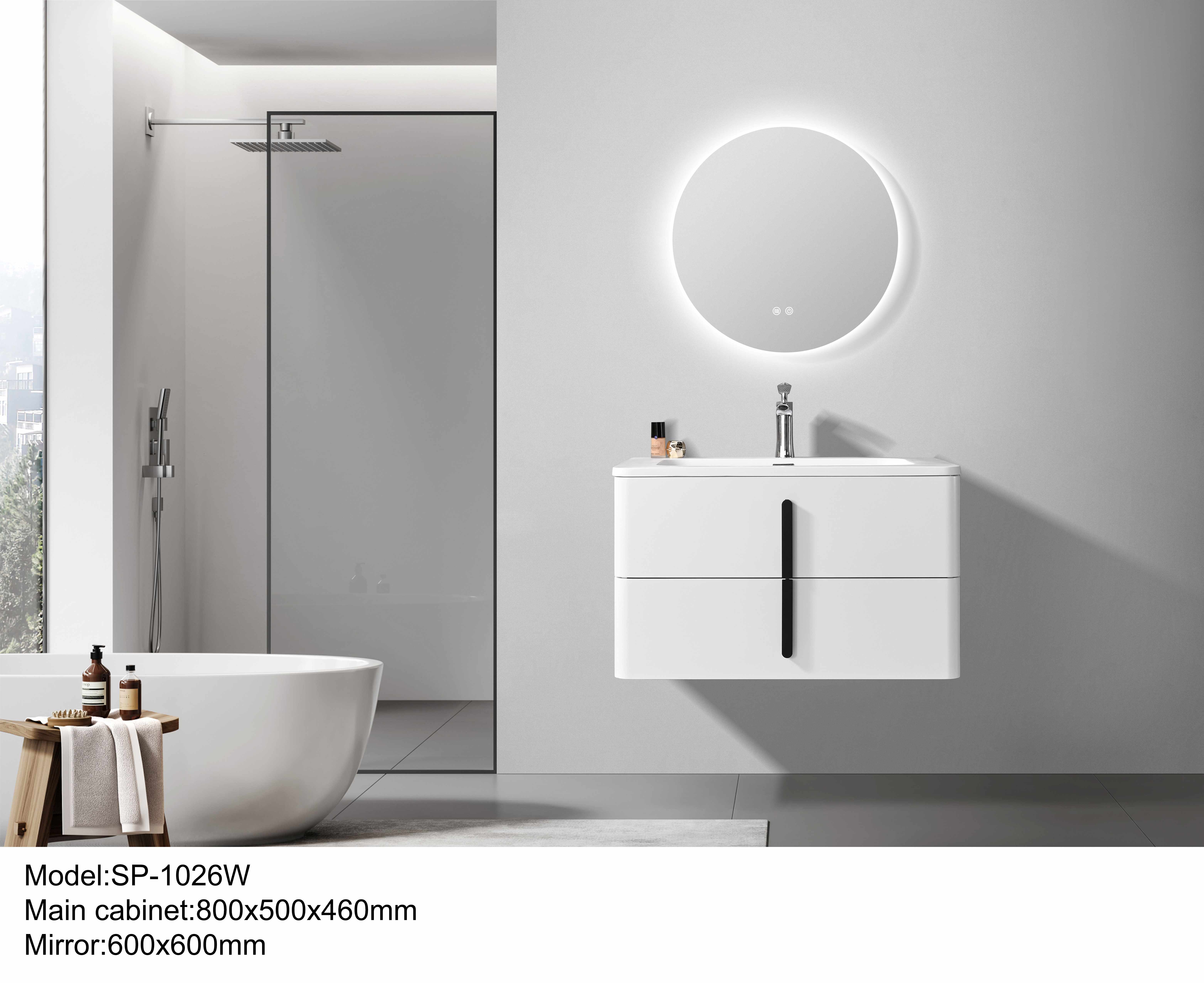 SP-1026W Bộ tủ phòng tắm nhựa PVC cao cấp đèn cảm ứng SELTA