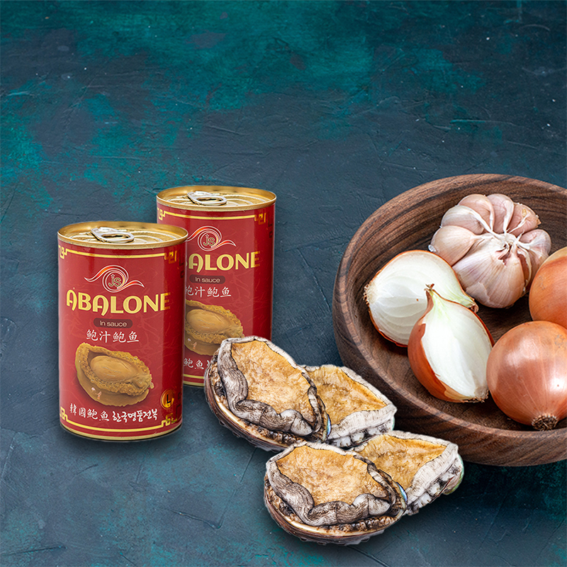 Bào ngư đóng lon JinShim (JS) Abalone Hàn Quốc (L, 6 con/lon)
