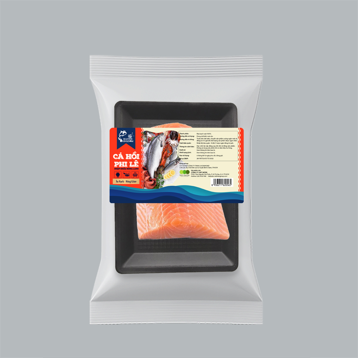 Cá hồi phile nhập khẩu đông lạnh Seafood Kingdom (khay 500g) - Úc