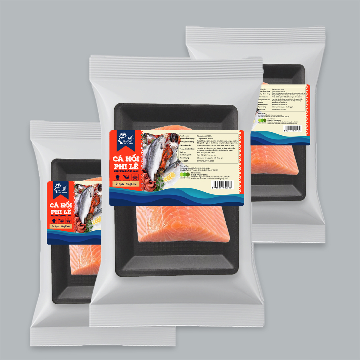 Cá hồi phile nhập khẩu đông lạnh Seafood Kingdom (khay 500g) - Úc