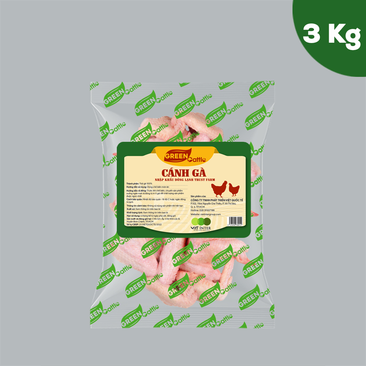 Cánh gà nhập khẩu đông lạnh Green Cattle