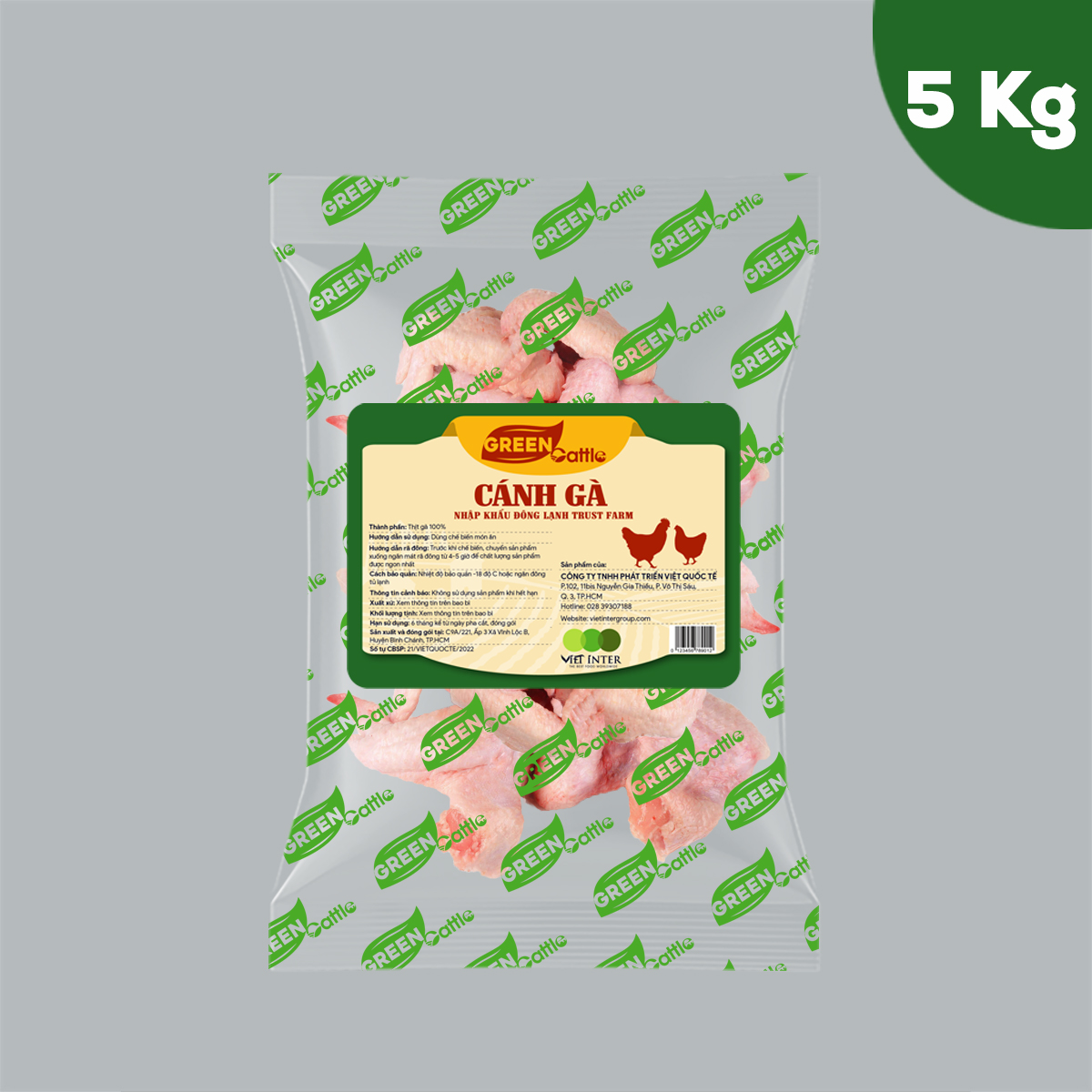 Cánh gà nhập khẩu đông lạnh Green Cattle