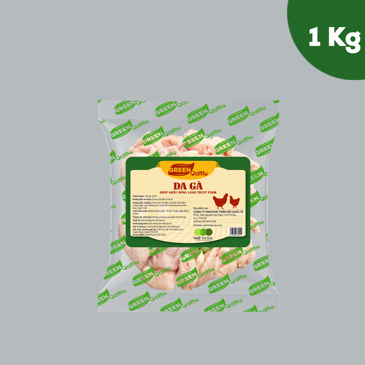 Da gà nhập khẩu đông lạnh Green Cattle (túi 1kg - 3kg - 5kg) - Brazil